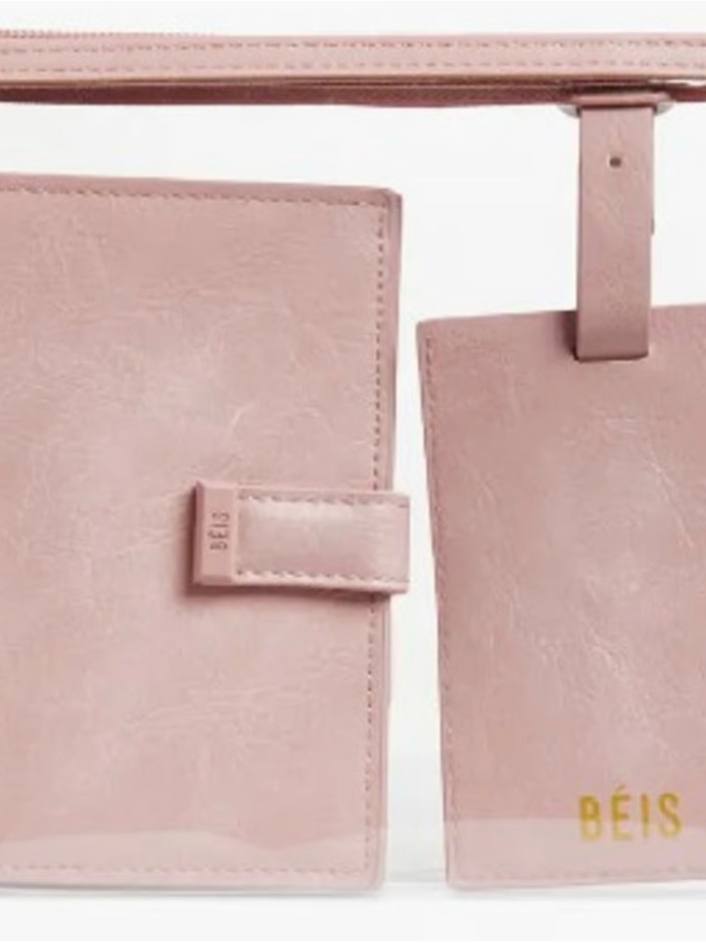BEIS Blush Pink Passport Cover and Luggage Tag Set